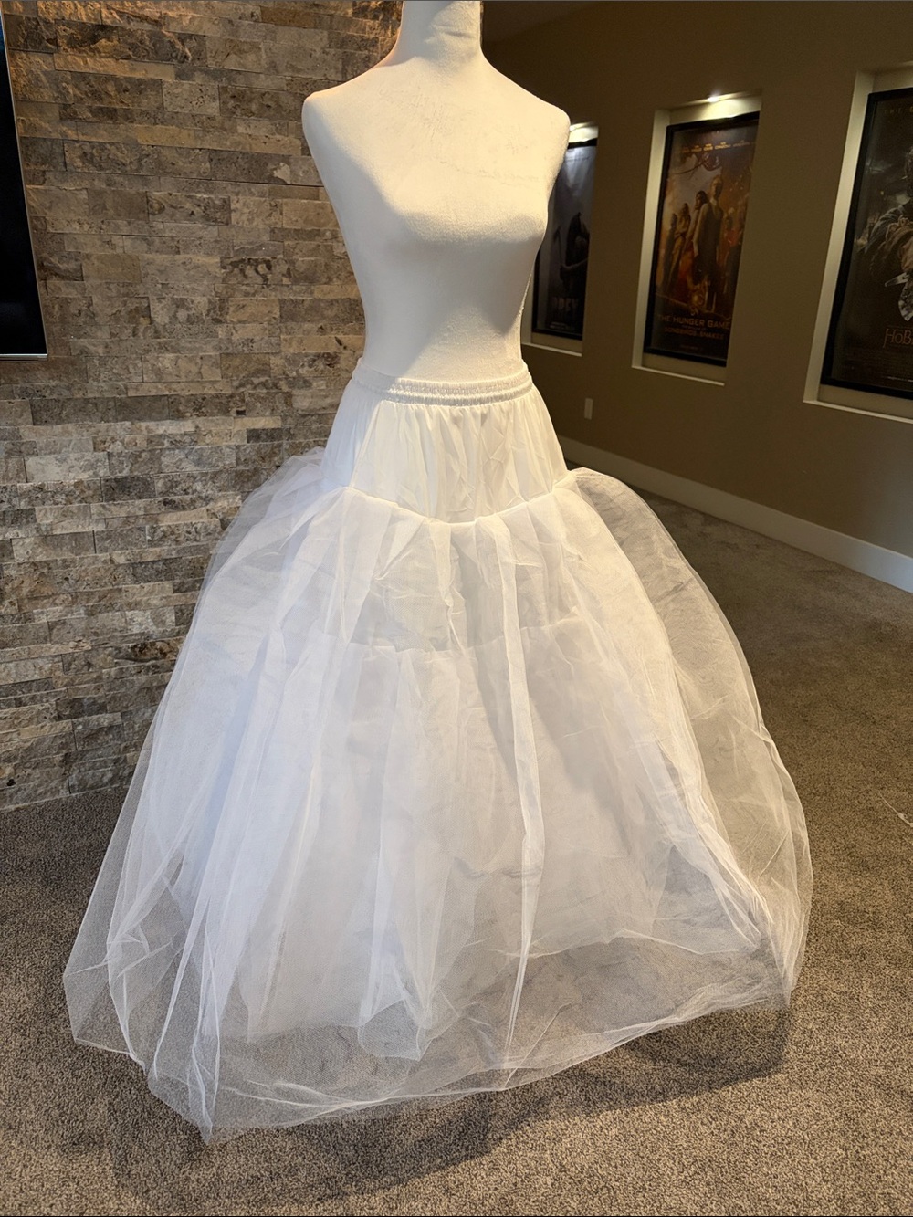 NWOT White Bridal Tulle Ball Gown Hoopless Petticoat Skirt
